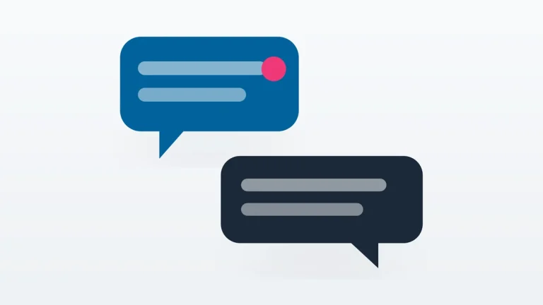 Flat vector illustration of overlapping speech bubbles.
