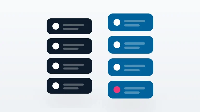 Flat vector illustration of stacked server units side by side.