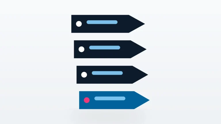 Flat vector illustration of a stack of name tags.