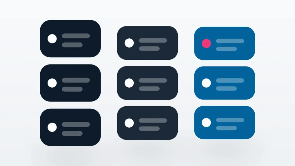Flat vector illustration of stacked server units side by side.
