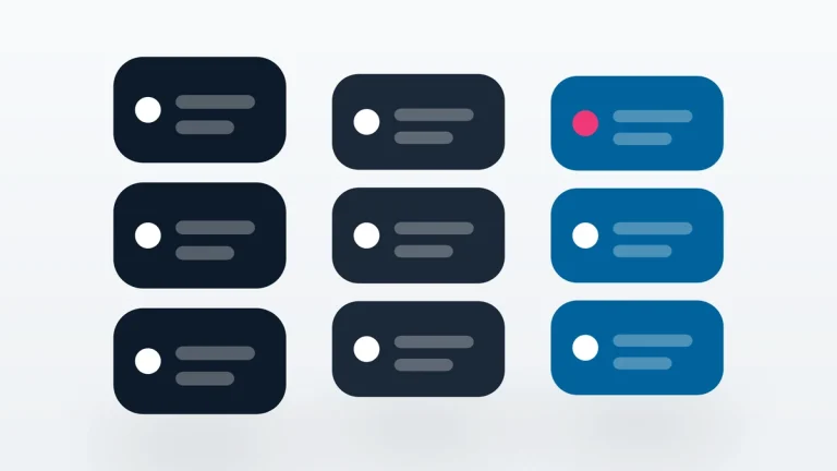 Flat vector illustration of stacked server units side by side.