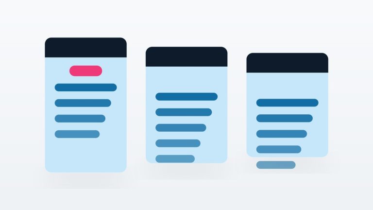 Flat vector illustration of plan cards of differing heights side by side.