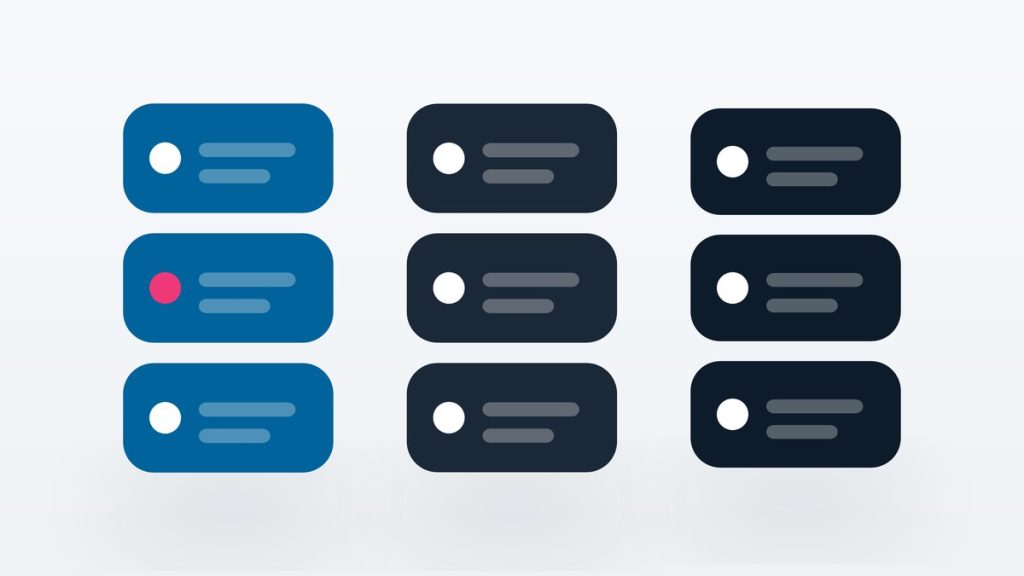 Flat vector illustration of stacked server units side by side.